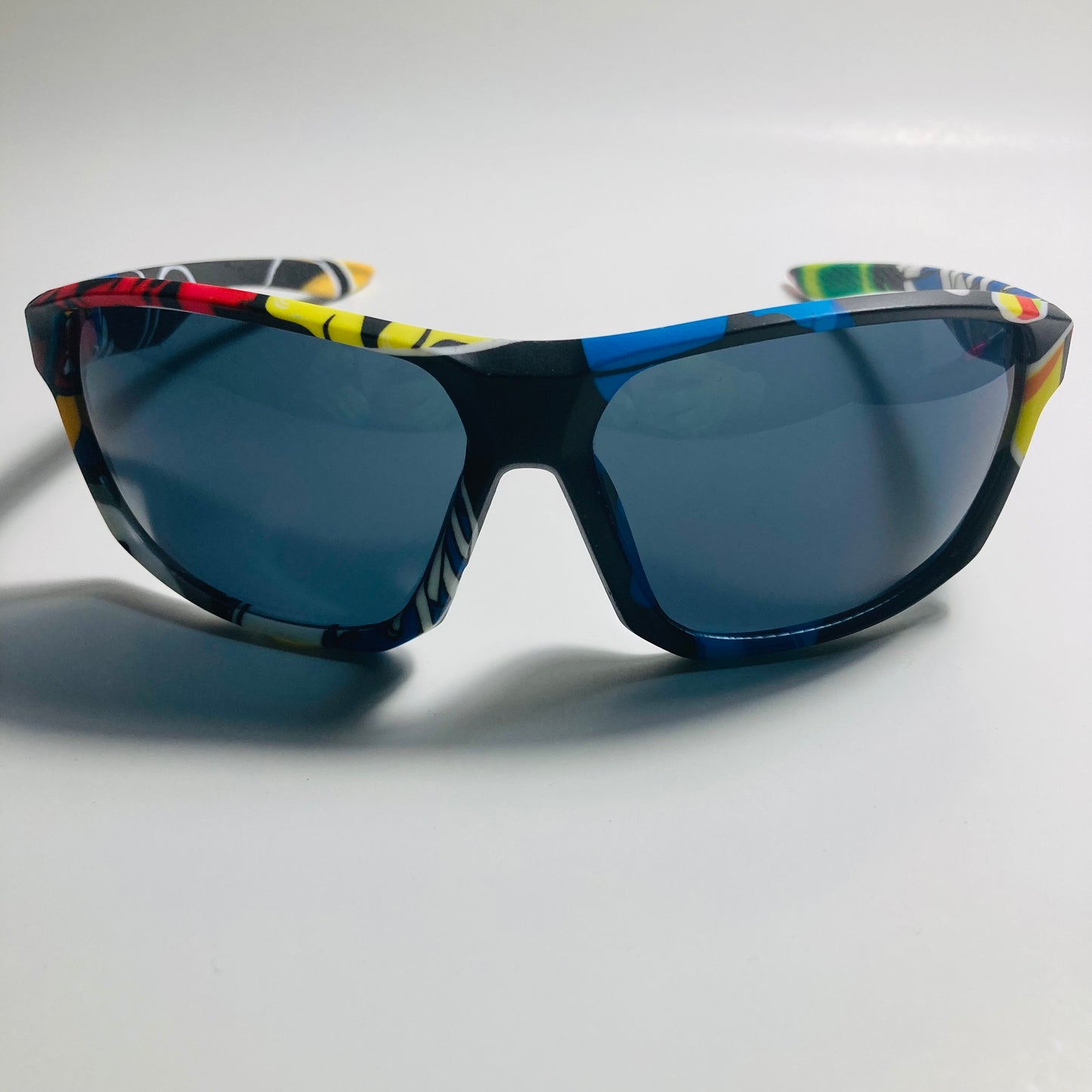 mens comic and black wrap around sunglasses