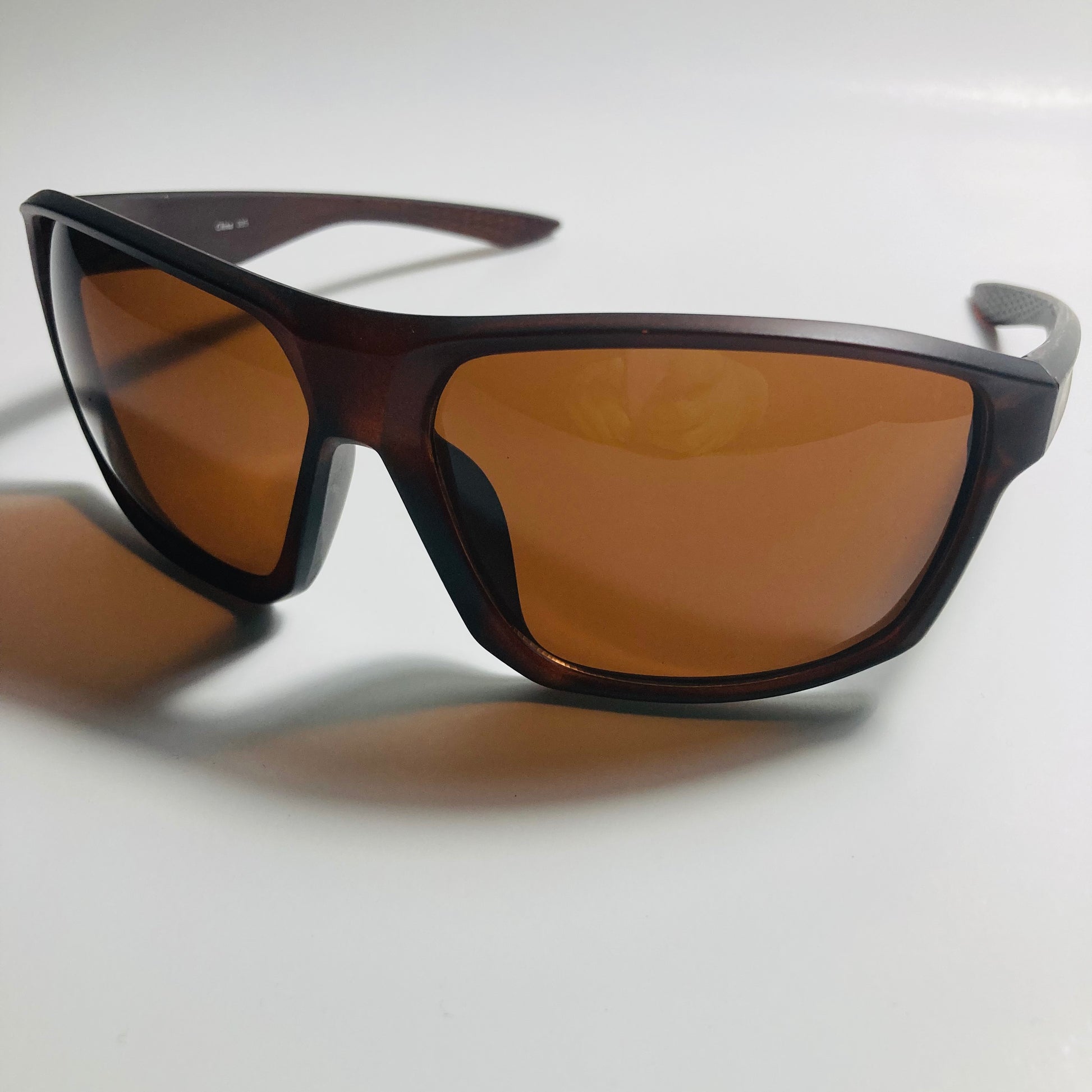 mens brown wrap around sunglasses