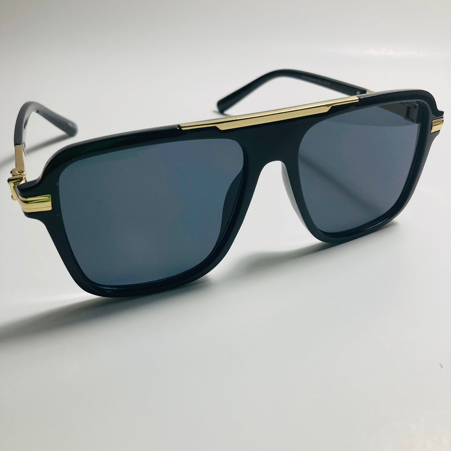 mens and womens black and gold aviator sunglasses