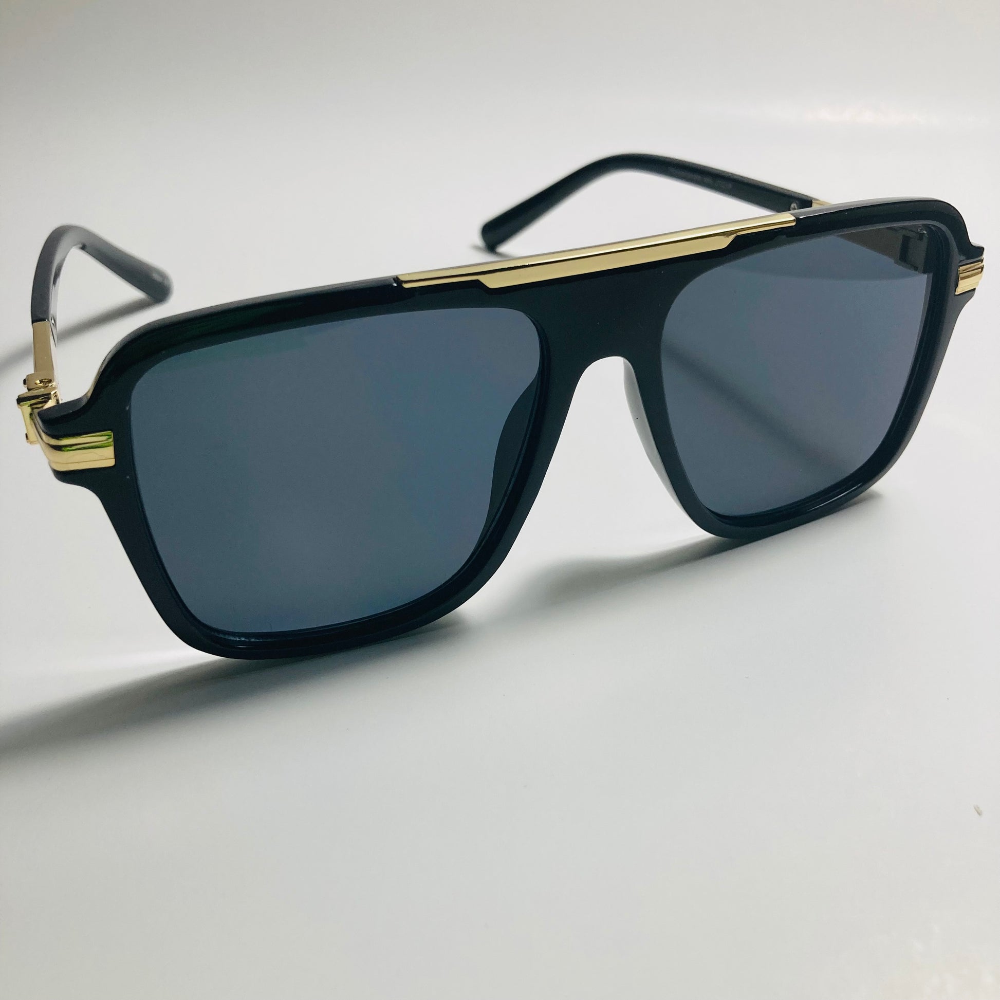 mens and womens black and gold aviator sunglasses
