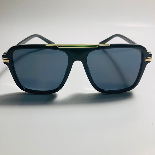 mens and womens black and gold aviator sunglasses