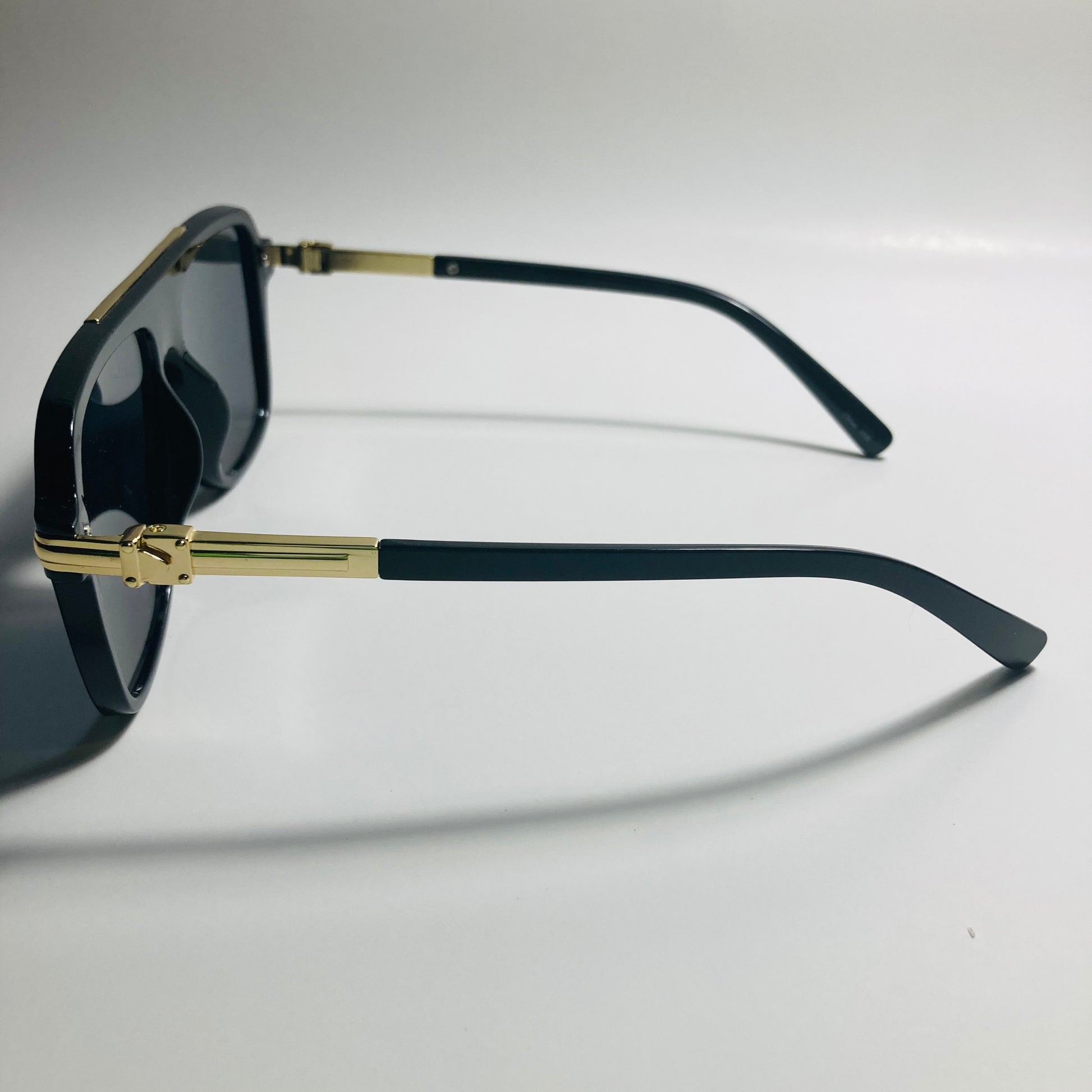 mens and womens black and gold aviator sunglasses