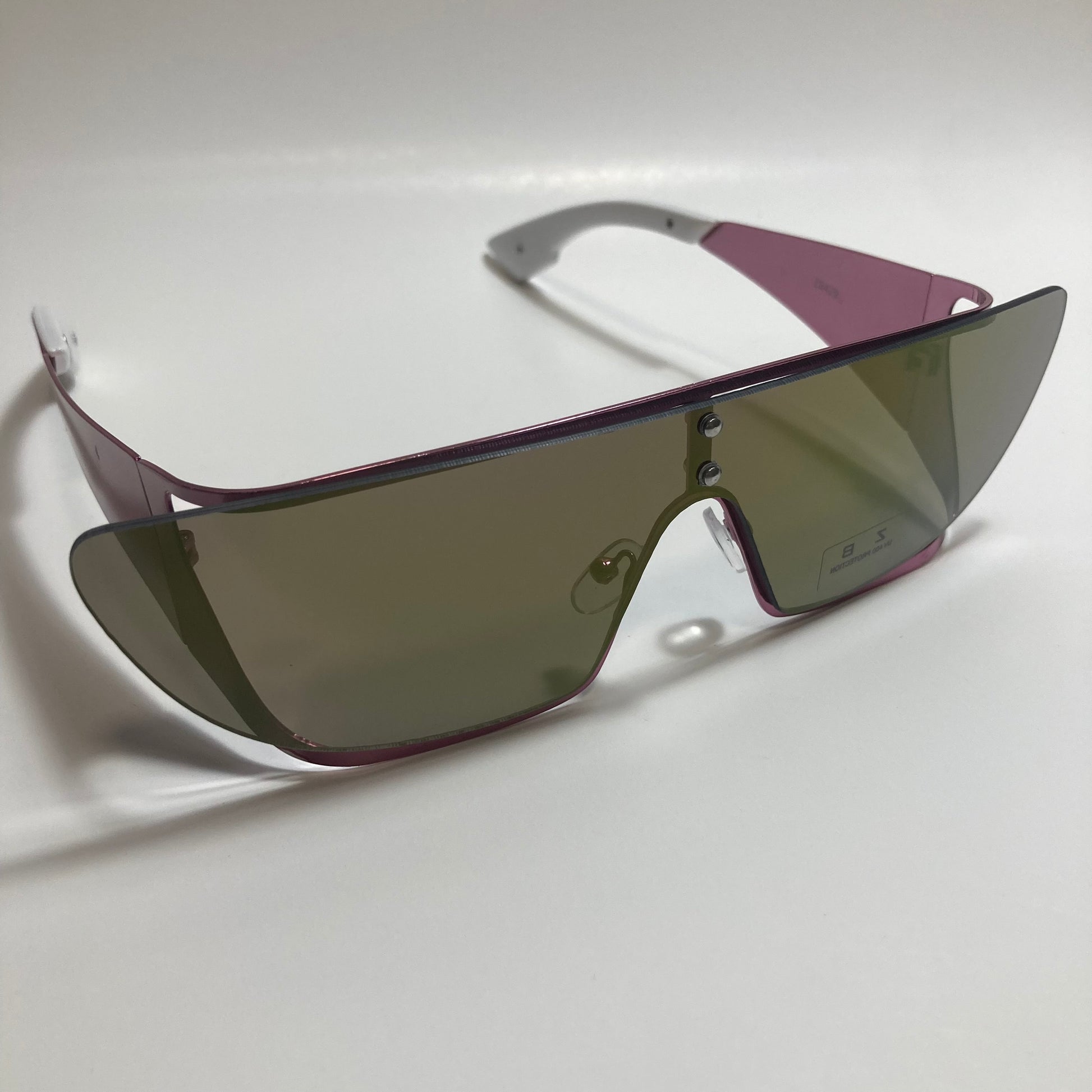 green and purple futuristic sunglasses