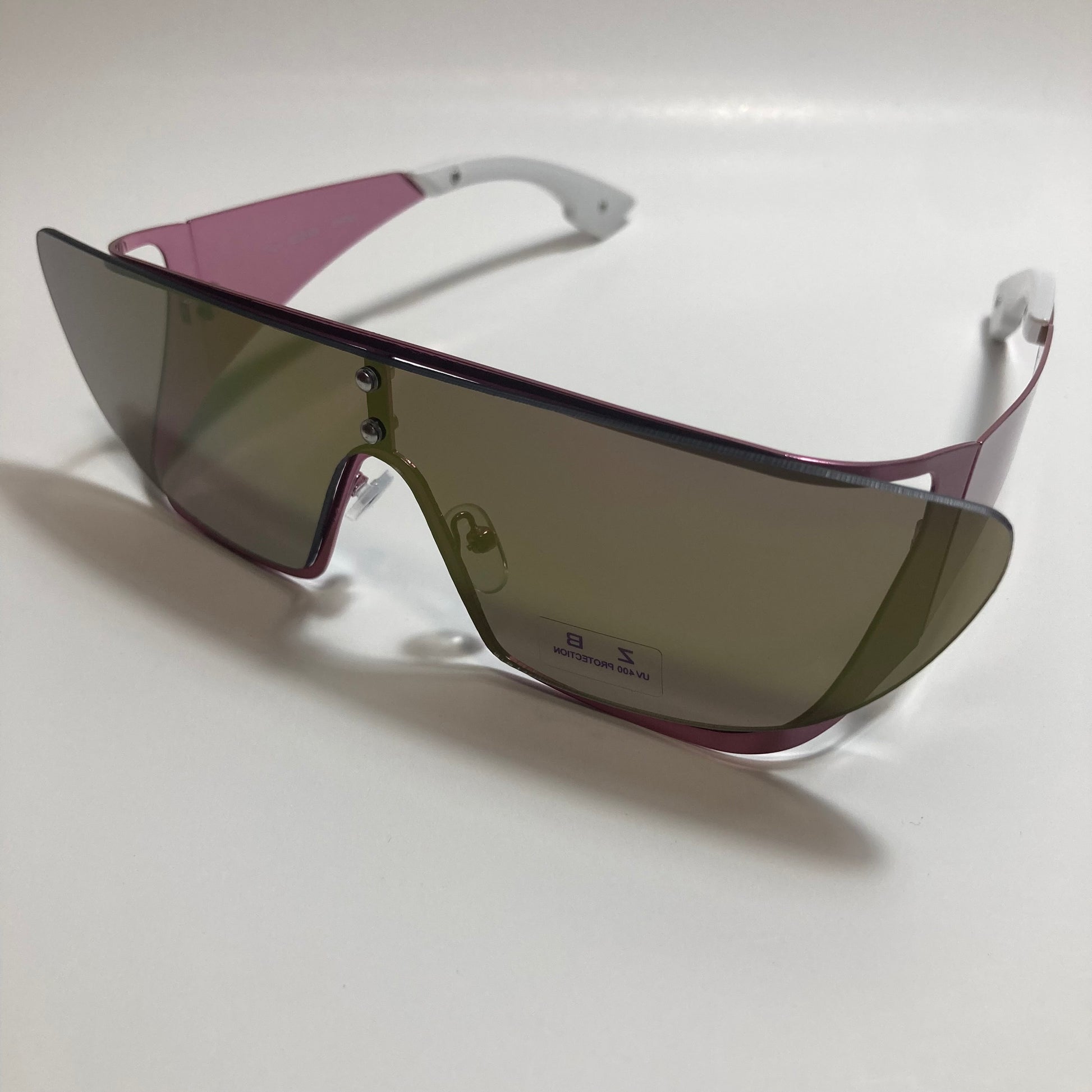green and purple futuristic sunglasses