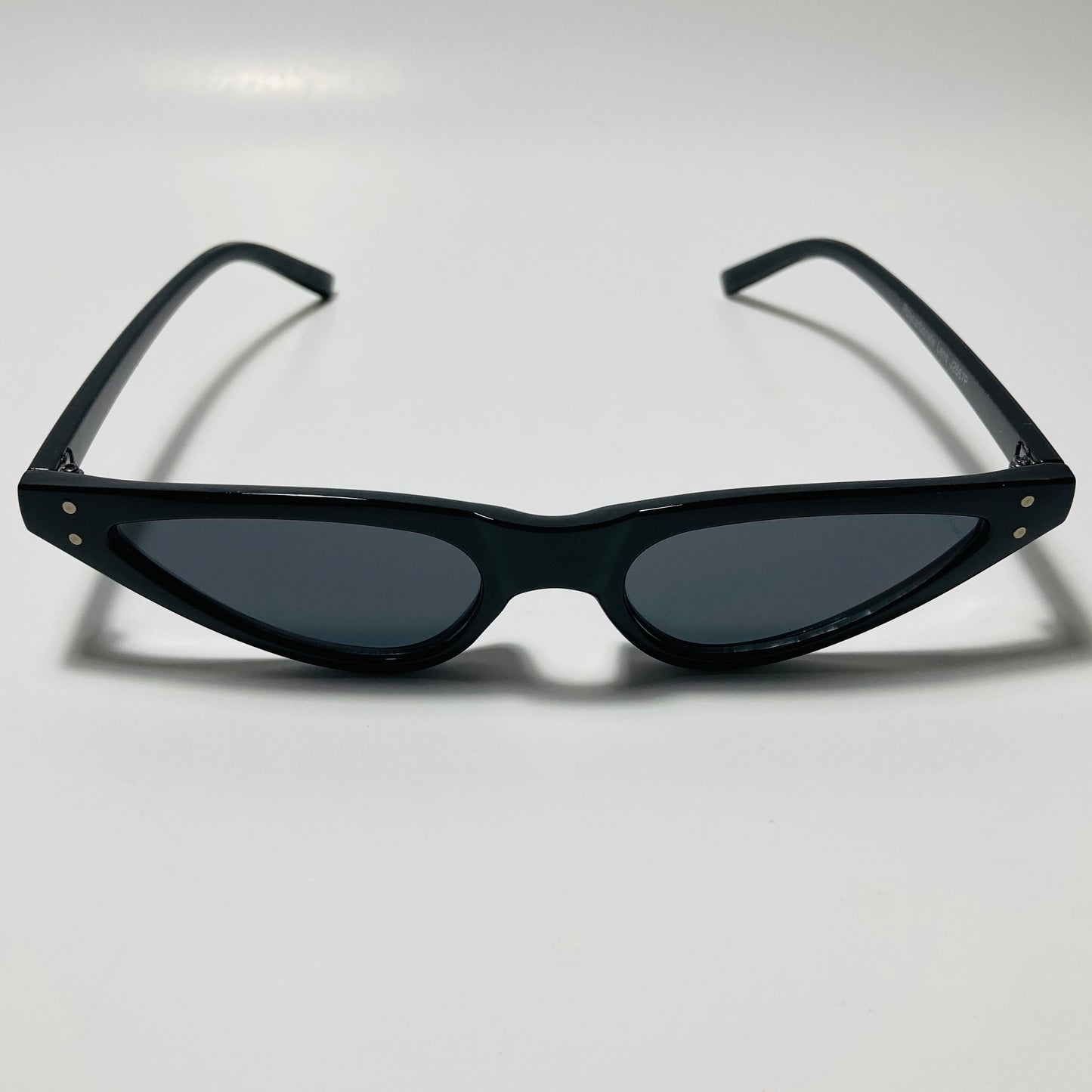 womens black skinny cat eye sunglasses