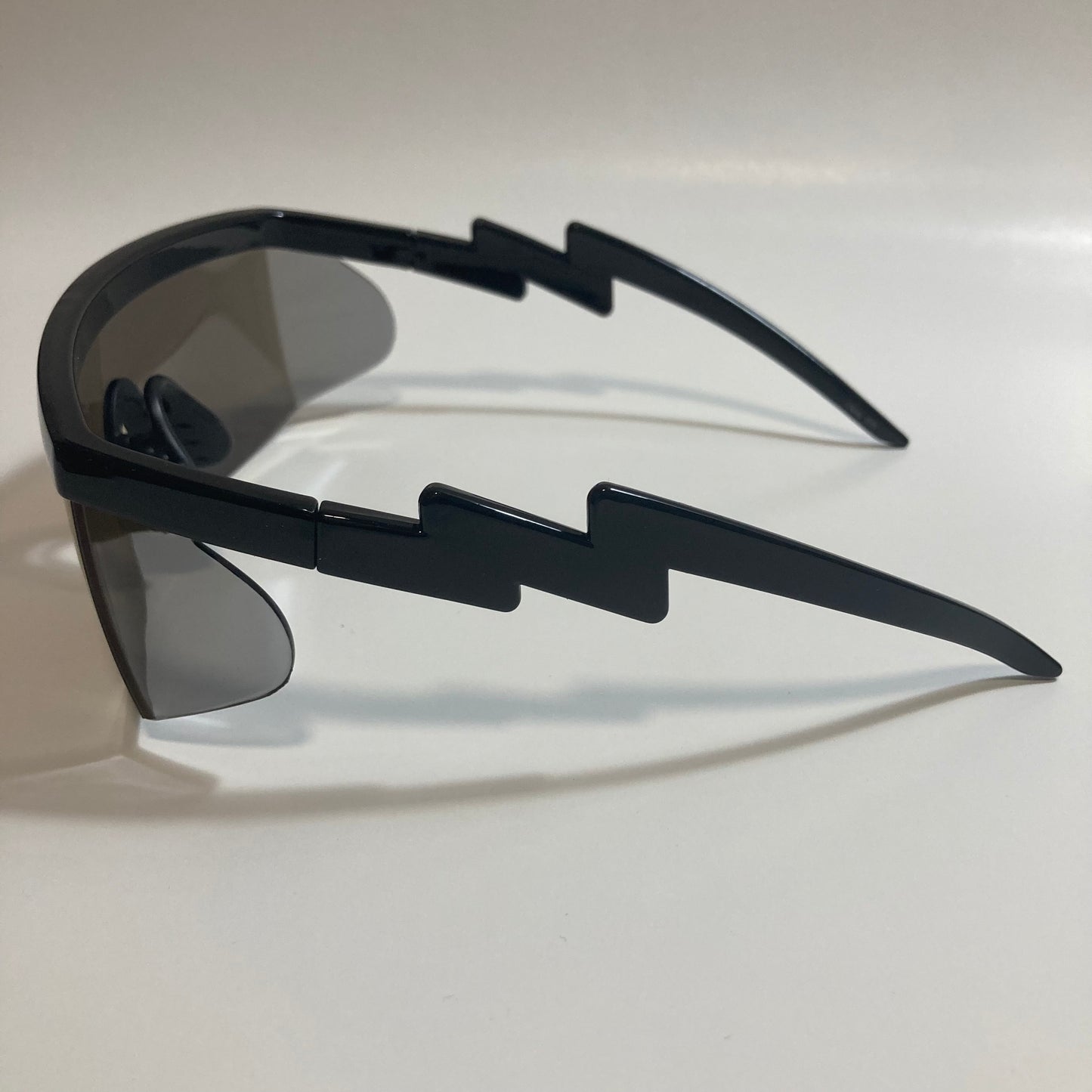 mens black and blue mirrored sport sunglasses