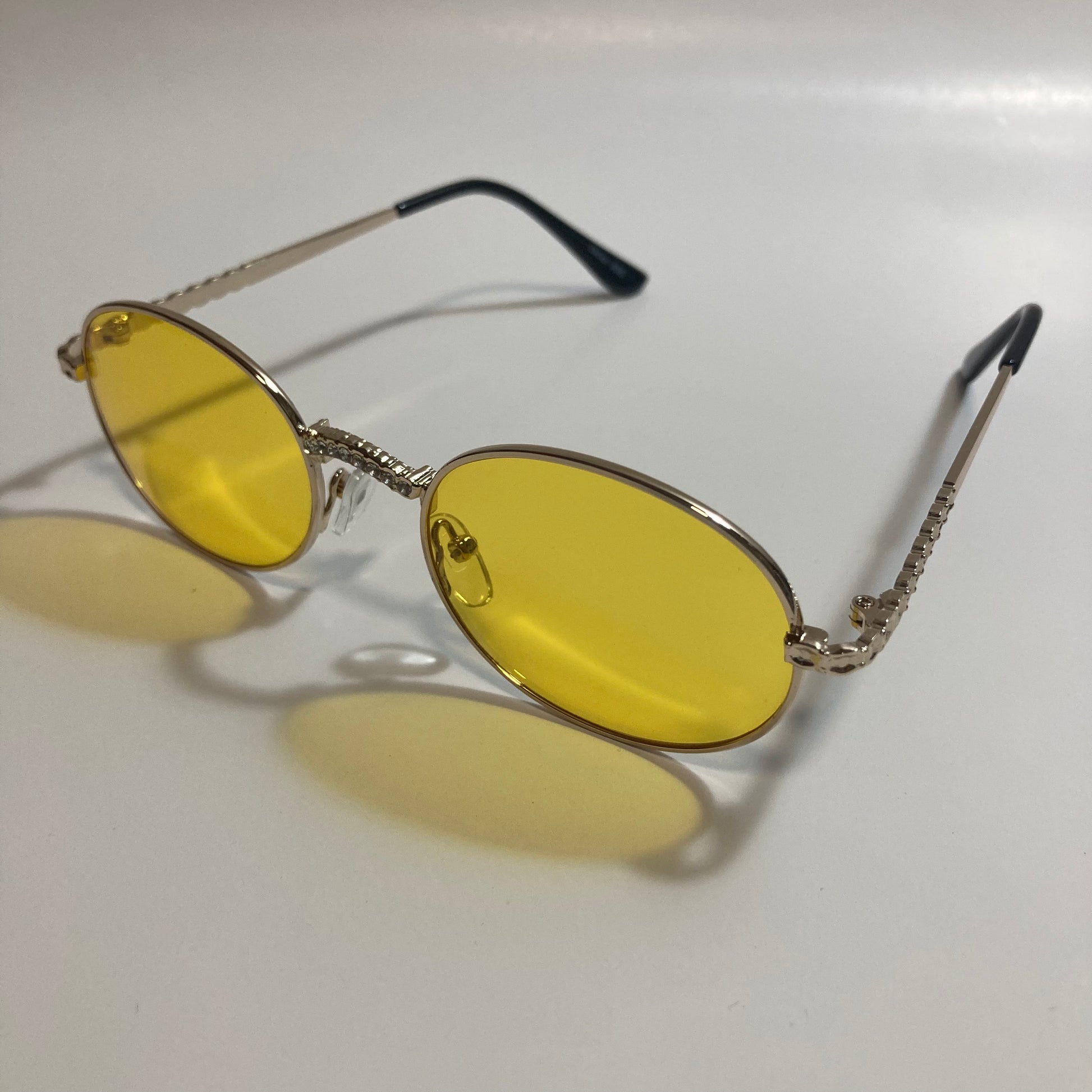 womens yellow and gold rhinestone sunglasses