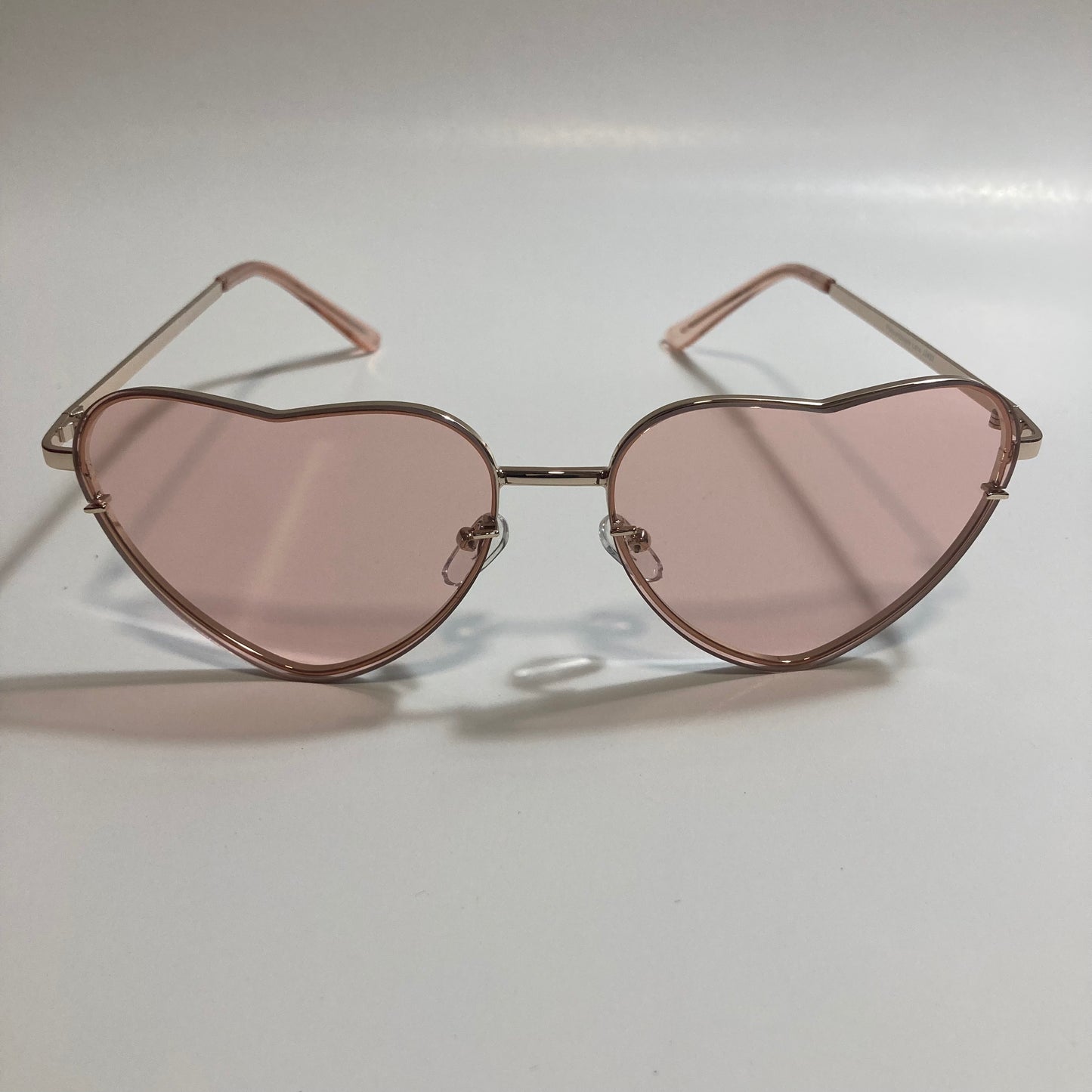 pink and gold heart shape sunglasses