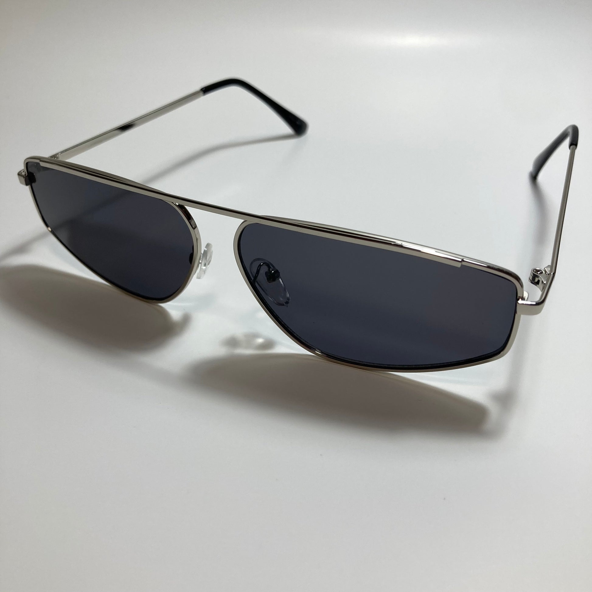 mens and womens black and silver futuristic sunglasses