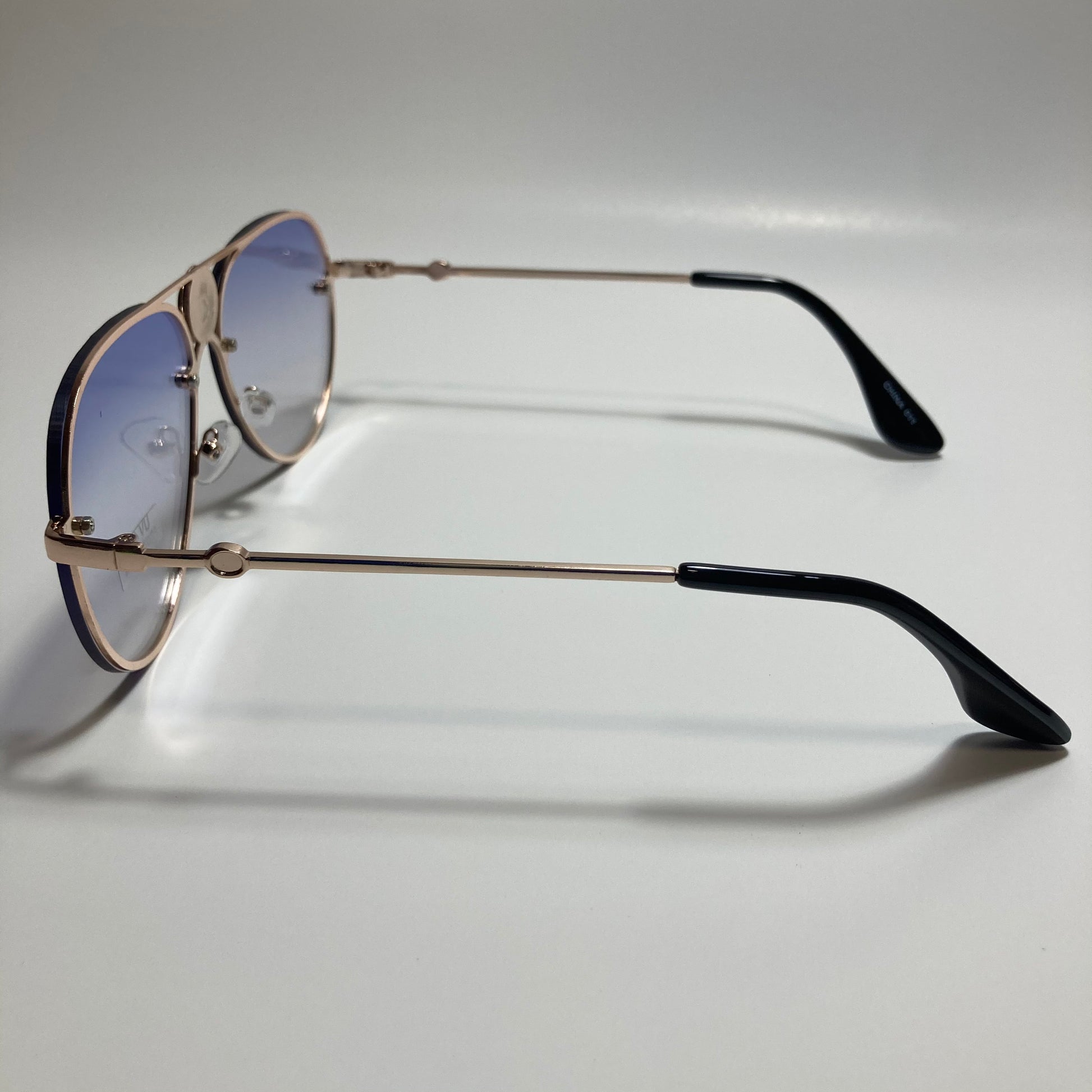 mens and womens gold and blue aviator sunglasses