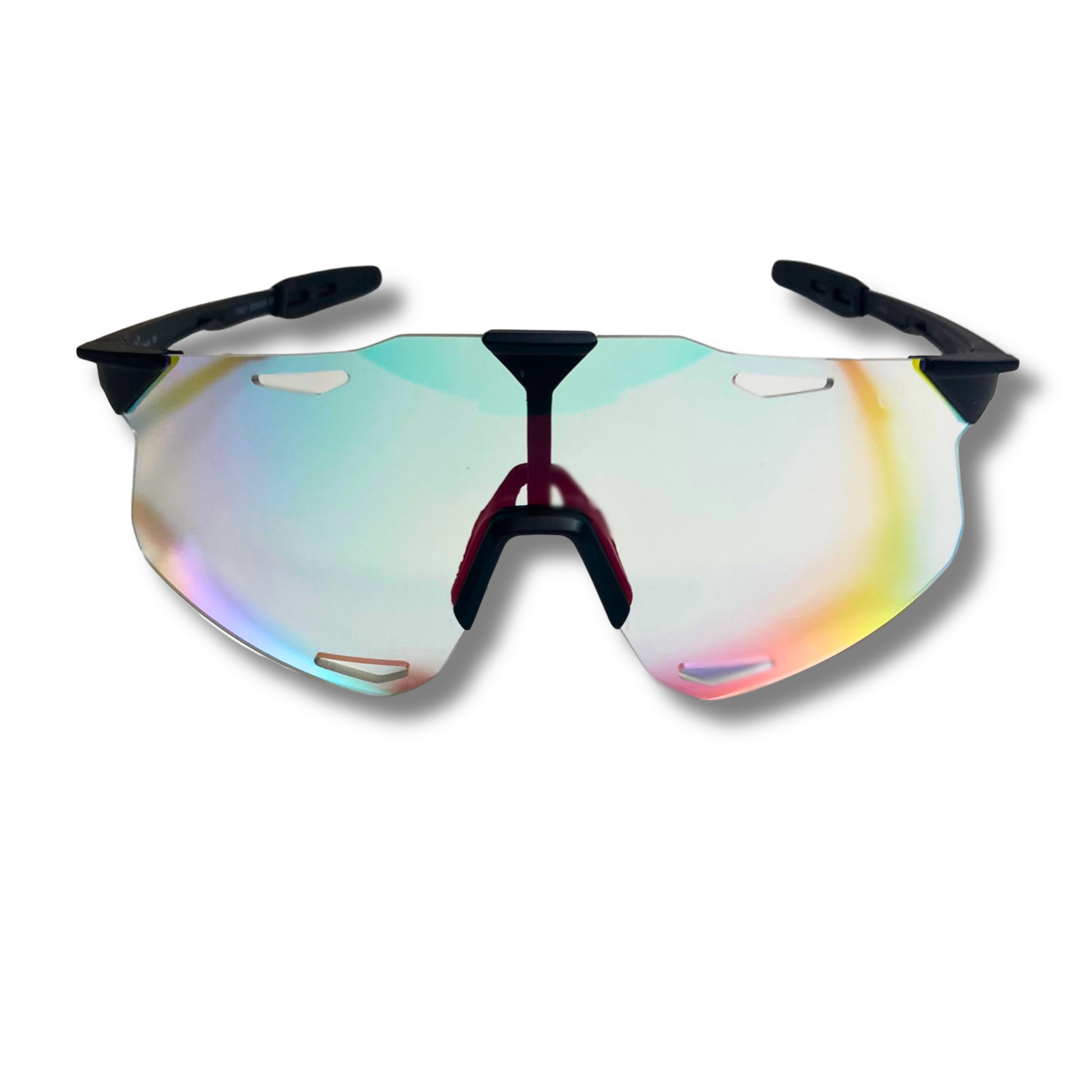 mens black and multicolor mirrored baseball sunglasses