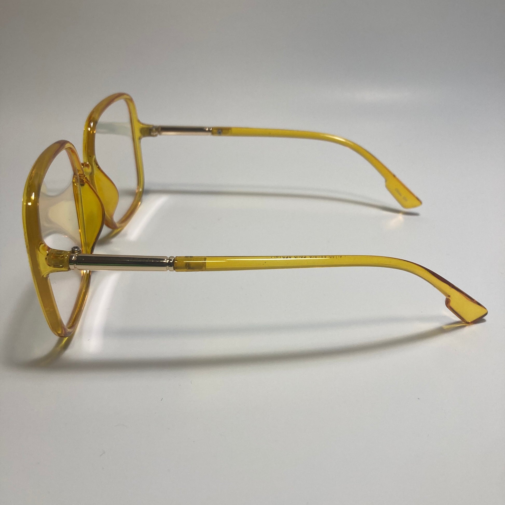 womens yellow and clear square oversize sunglasses