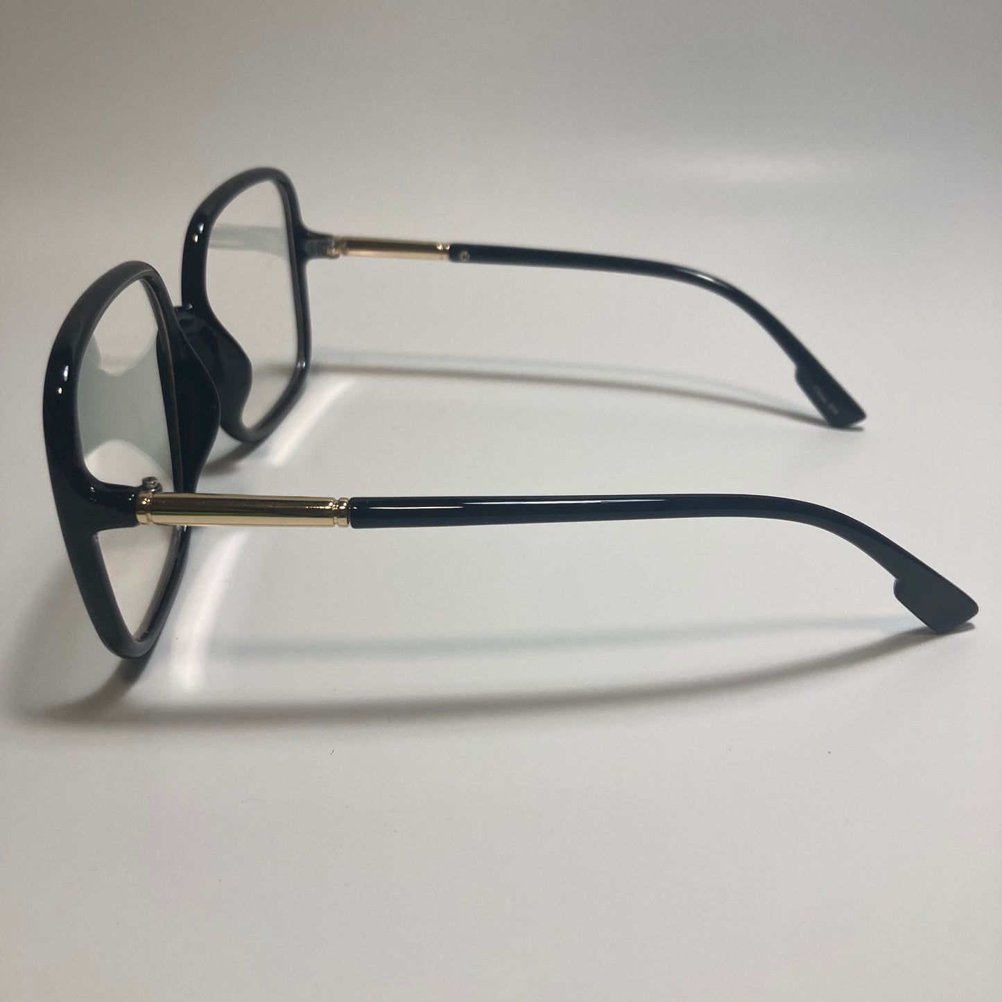 womens black and clear square oversize sunglasses
