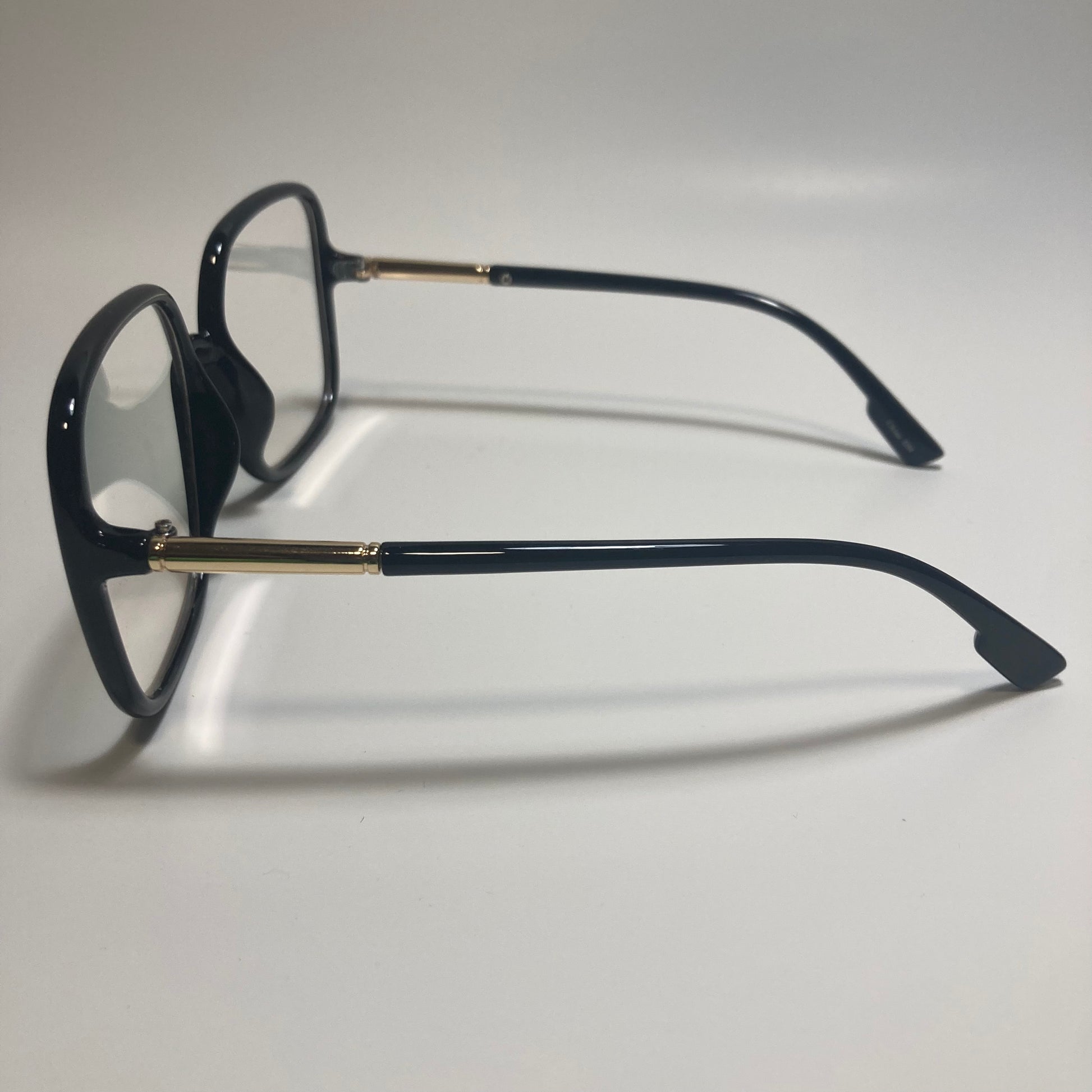 womens black and clear square oversize sunglasses