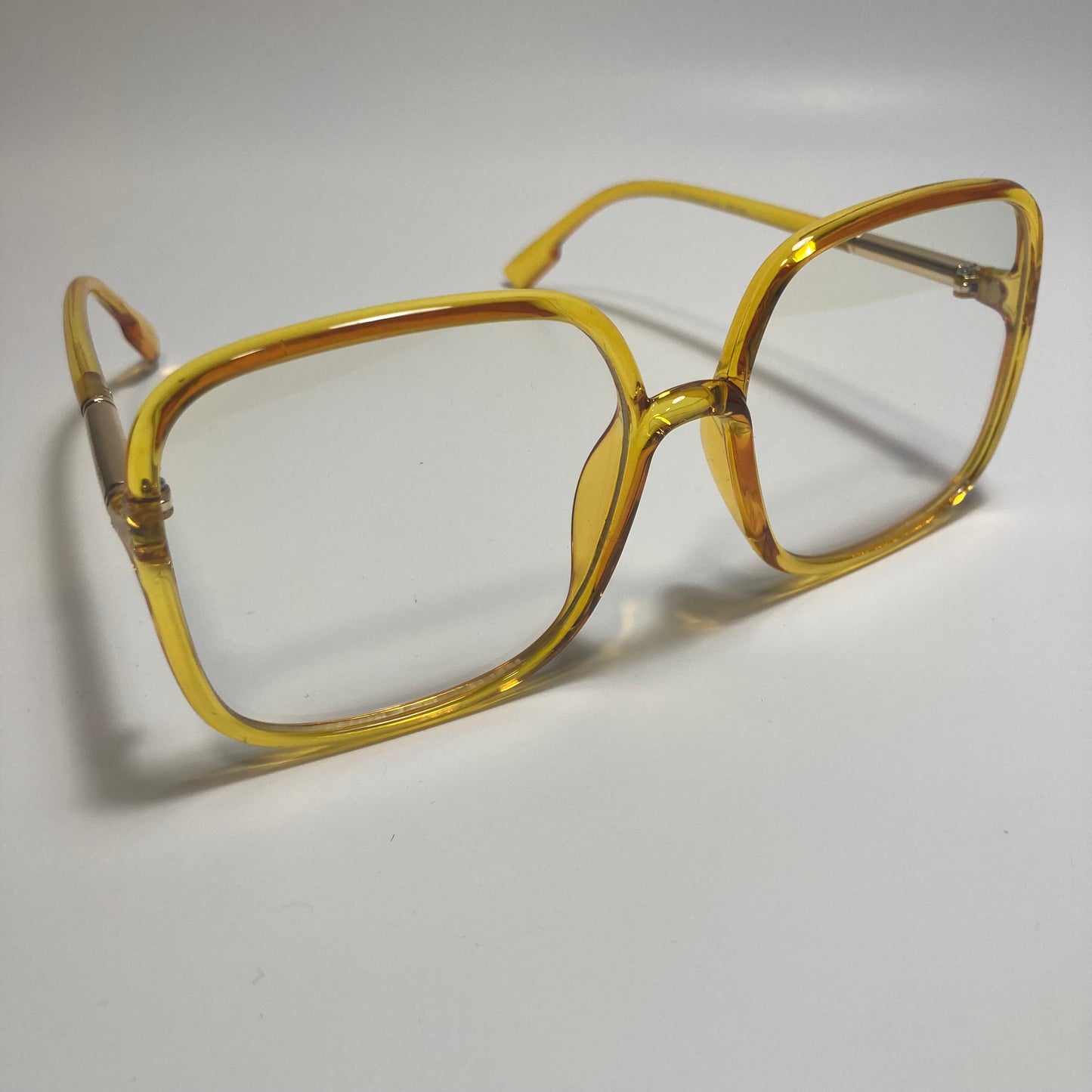 womens yellow and clear square oversize sunglasses