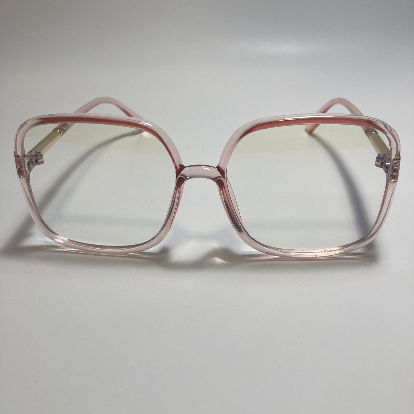 womens pink and clear square oversize sunglasses
