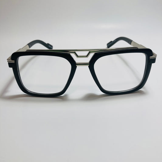 mens and womens matte black and silver gazelle glasses