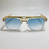mens and womens clear gold and blue gazelle sunglasses
