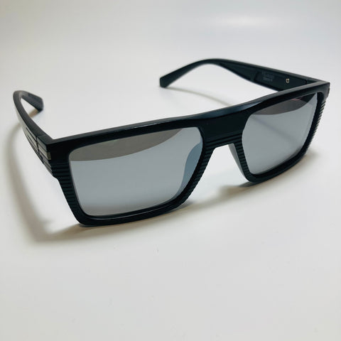 mens black and mirrored silver square polarized sunglasses