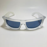mens and womens futuristic sunglasses frosted clear and black