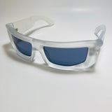 mens and womens futuristic sunglasses frosted clear and black