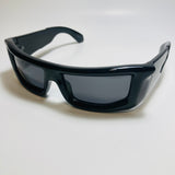 mens and womens futuristic sunglasses gloss black and black