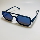 mens and womens blue and mirrored blue small aviator sunglasses