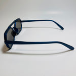 mens and womens blue and mirrored blue small aviator sunglasses