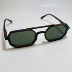 mens and womens brown and green small aviator sunglasses