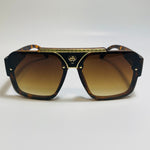 mens and womens brown and gold aviator italian sunglasses 