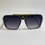 mens and womens white gray and gold aviator italian sunglasses 