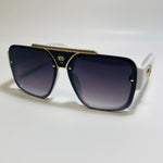 mens and womens white gray and gold aviator italian sunglasses 