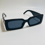 mens and womens black rectangle sunglasses 