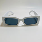 mens and womens white rectangle sunglasses 