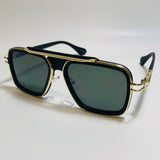 mens black green and gold aviator sunglasses 