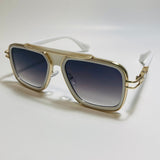 mens white black and gold aviator sunglasses 