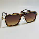 mens brown and gold aviator sunglasses 