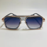 mens gray blue and gold square aviator sunglasses 