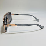 mens gray blue and gold square aviator sunglasses 