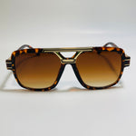 mens brown and gold square gazelle sunglasses 