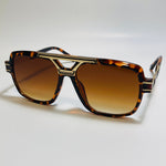 mens brown and gold square gazelle sunglasses 