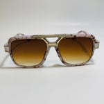 mens white and brown square gazelle sunglasses 