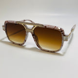 mens white and brown square gazelle sunglasses 