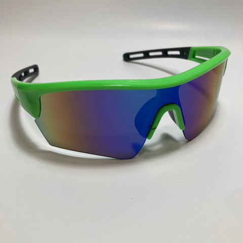 mens and womens mirrored green and blue running sunglasses