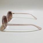 pink and brown round womens sunglasses