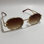 gold and brown mens and womens round sunglasses