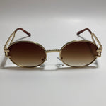 gold and brown mens and womens round sunglasses