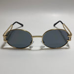 gold and gray mens and womens round sunglasses