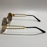 gold and brown mens and womens round sunglasses