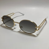 gold white and green mens and womens round sunglasses